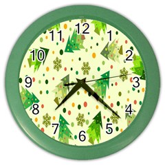 Hand Drawn Christmas Color Wall Clock by nate14shop