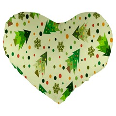 Hand Drawn Christmas Large 19  Premium Flano Heart Shape Cushions by nate14shop