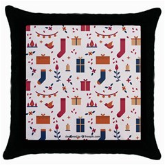 Christmas-gifts-socks-pattern Throw Pillow Case (black)