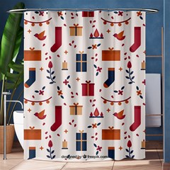 Christmas-gifts-socks-pattern Shower Curtain 60  X 72  (medium)  by nate14shop