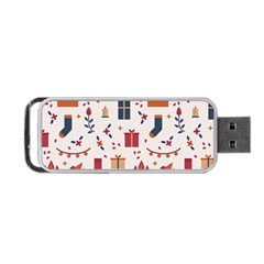 Christmas-gifts-socks-pattern Portable Usb Flash (one Side) by nate14shop