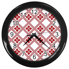 Christmas-pattern-design Wall Clock (black) by nate14shop