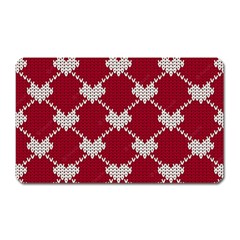 Christmas-seamless-knitted-pattern-background Magnet (rectangular) by nate14shop