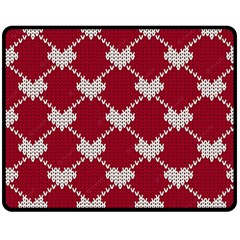 Christmas-seamless-knitted-pattern-background Double Sided Fleece Blanket (medium)  by nate14shop