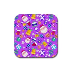 Flat-christmas-pattern-design Rubber Coaster (square) by nate14shop