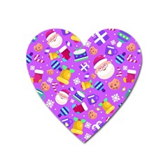 Flat-christmas-pattern-design Heart Magnet by nate14shop