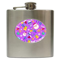 Flat-christmas-pattern-design Hip Flask (6 Oz)