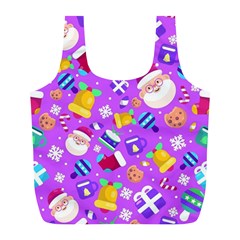 Flat-christmas-pattern-design Full Print Recycle Bag (l) by nate14shop