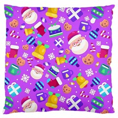 Flat-christmas-pattern-design Large Flano Cushion Case (two Sides) by nate14shop