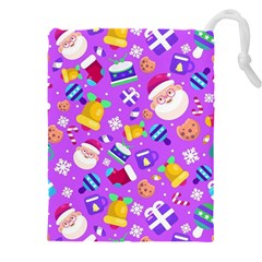 Flat-christmas-pattern-design Drawstring Pouch (5xl) by nate14shop