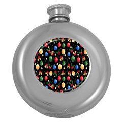 Gradient-christmas-pattern-design Round Hip Flask (5 Oz) by nate14shop