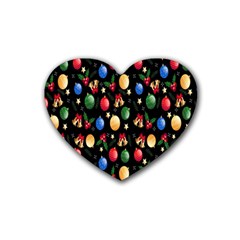 Gradient-christmas-pattern-design Rubber Coaster (heart) by nate14shop