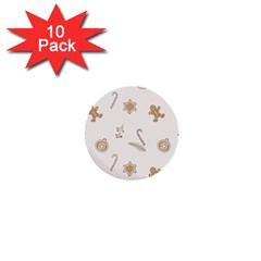 Hand-drawn-christmas-pattern 1  Mini Buttons (10 Pack)  by nate14shop