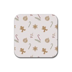 Hand-drawn-christmas-pattern Rubber Coaster (square) by nate14shop