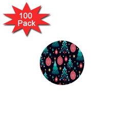 Hand-drawn-flat-christmas-pattern 1  Mini Buttons (100 Pack)  by nate14shop