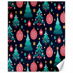 Hand-drawn-flat-christmas-pattern Canvas 11  X 14  by nate14shop