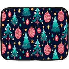 Hand-drawn-flat-christmas-pattern Fleece Blanket (mini) by nate14shop