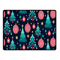 Hand-drawn-flat-christmas-pattern Fleece Blanket (small) by nate14shop