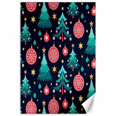 Hand-drawn-flat-christmas-pattern Canvas 24  X 36  by nate14shop