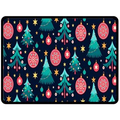 Hand-drawn-flat-christmas-pattern Fleece Blanket (large)  by nate14shop