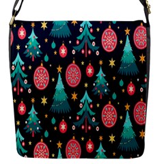 Hand-drawn-flat-christmas-pattern Flap Closure Messenger Bag (s) by nate14shop