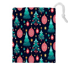 Hand-drawn-flat-christmas-pattern Drawstring Pouch (5xl) by nate14shop