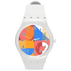 Geometric Series  Round Plastic Sport Watch (m) by Sobalvarro