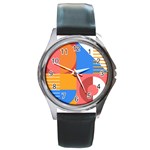 Geometric series  Round Metal Watch Front