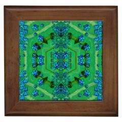 Vines Of Beautiful Flowers On A Painting In Mandala Style Framed Tile by pepitasart