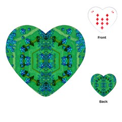 Vines Of Beautiful Flowers On A Painting In Mandala Style Playing Cards Single Design (heart)