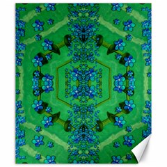 Vines Of Beautiful Flowers On A Painting In Mandala Style Canvas 20  X 24  by pepitasart