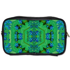 Vines Of Beautiful Flowers On A Painting In Mandala Style Toiletries Bag (one Side) by pepitasart