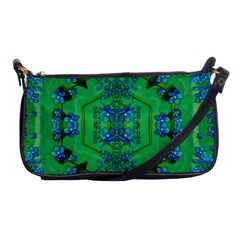 Vines Of Beautiful Flowers On A Painting In Mandala Style Shoulder Clutch Bag by pepitasart