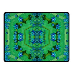 Vines Of Beautiful Flowers On A Painting In Mandala Style Fleece Blanket (small) by pepitasart