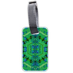 Vines Of Beautiful Flowers On A Painting In Mandala Style Luggage Tag (two Sides) by pepitasart