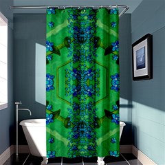 Vines Of Beautiful Flowers On A Painting In Mandala Style Shower Curtain 36  X 72  (stall)  by pepitasart