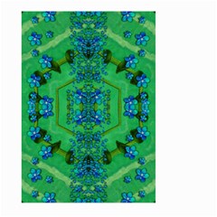 Vines Of Beautiful Flowers On A Painting In Mandala Style Large Garden Flag (two Sides) by pepitasart