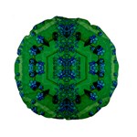 Vines Of Beautiful Flowers On A Painting In Mandala Style Standard 15  Premium Round Cushions Front