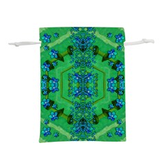 Vines Of Beautiful Flowers On A Painting In Mandala Style Lightweight Drawstring Pouch (m) by pepitasart