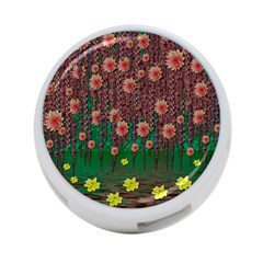 Floral Vines Over Lotus Pond In Meditative Tropical Style 4-port Usb Hub (one Side) by pepitasart