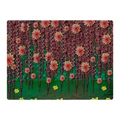 Floral Vines Over Lotus Pond In Meditative Tropical Style Double Sided Flano Blanket (mini)  by pepitasart