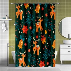 Vintage-christmas-pattern Shower Curtain 48  X 72  (small)  by nate14shop