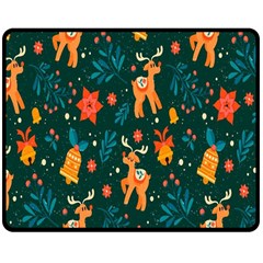 Vintage-christmas-pattern Double Sided Fleece Blanket (medium)  by nate14shop