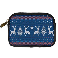 Knitted-christmas-pattern 001 Digital Camera Leather Case by nate14shop