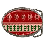 Knitted-christmas-pattern Belt Buckles Front