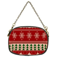 Knitted-christmas-pattern Chain Purse (two Sides)