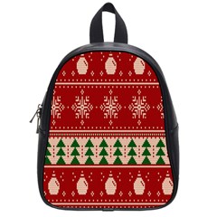 Knitted-christmas-pattern School Bag (small)