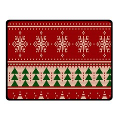 Knitted-christmas-pattern Fleece Blanket (small)