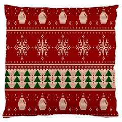 Knitted-christmas-pattern Large Flano Cushion Case (two Sides) by nate14shop