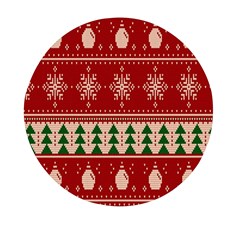 Knitted-christmas-pattern Mini Round Pill Box